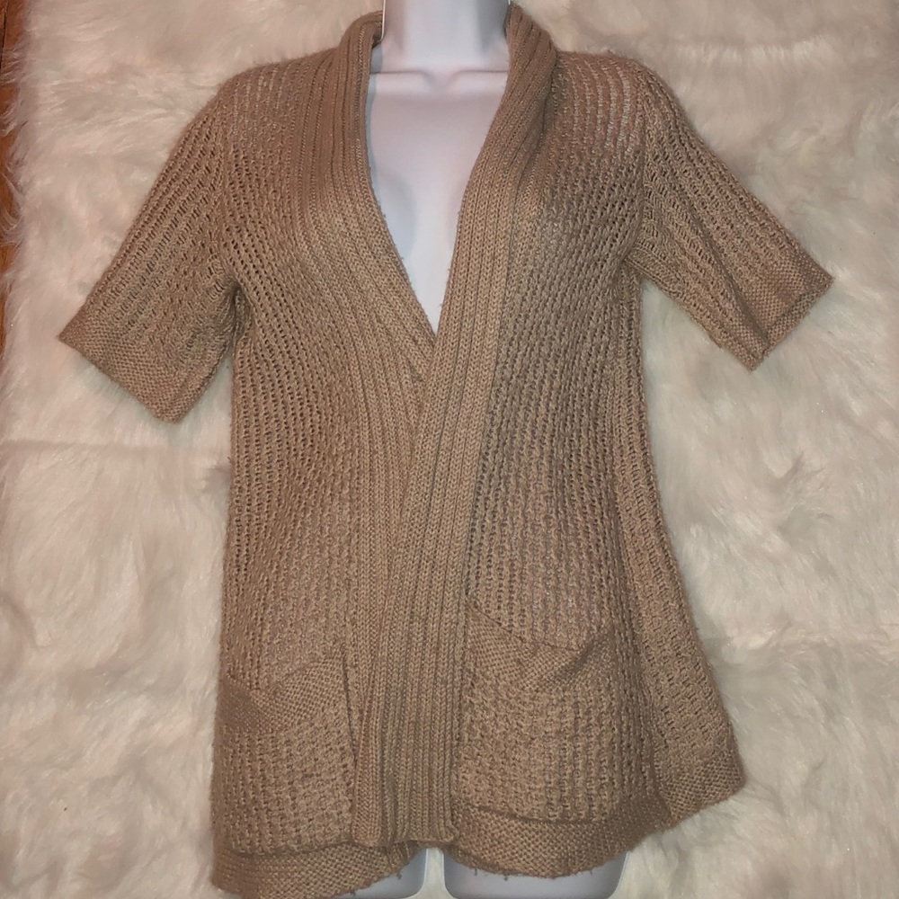 Banana Republic Wool Blend Tan Cardigan Sz Medium